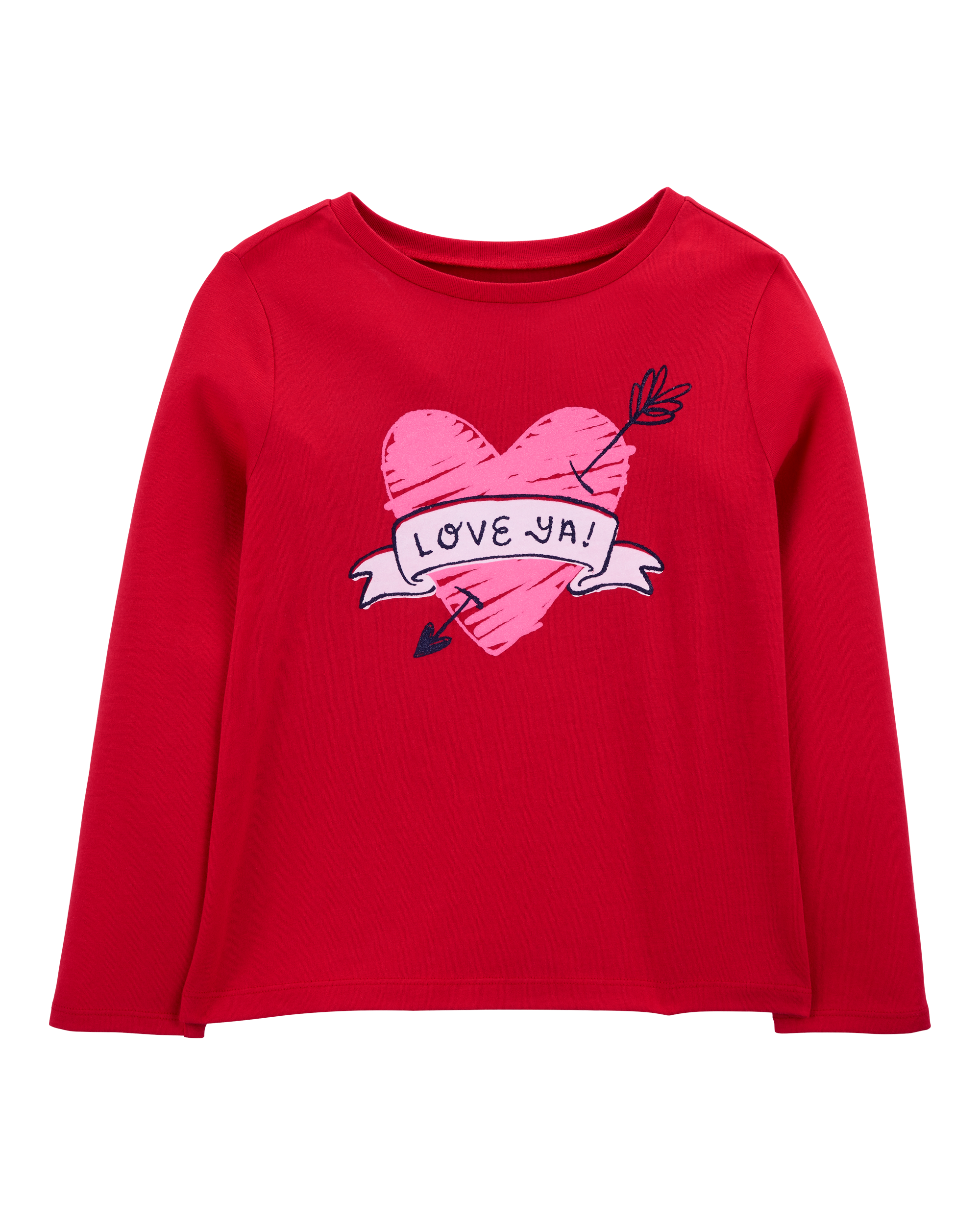 Girls Love Ya Valentine's Day Cotton Blend Graphic Tee