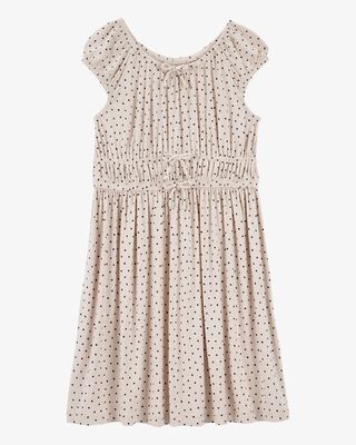 Product image 1 of Kid Polka Dot Short-Sleeve Dress - Tan