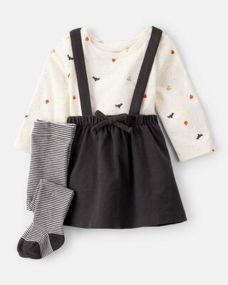 Product image 1 of Baby 3-Piece Halloween Tee & Jumper Set - White/Black