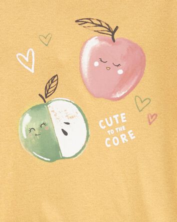 Toddler 2-Piece Apple Cotton & Fleece PJs, 