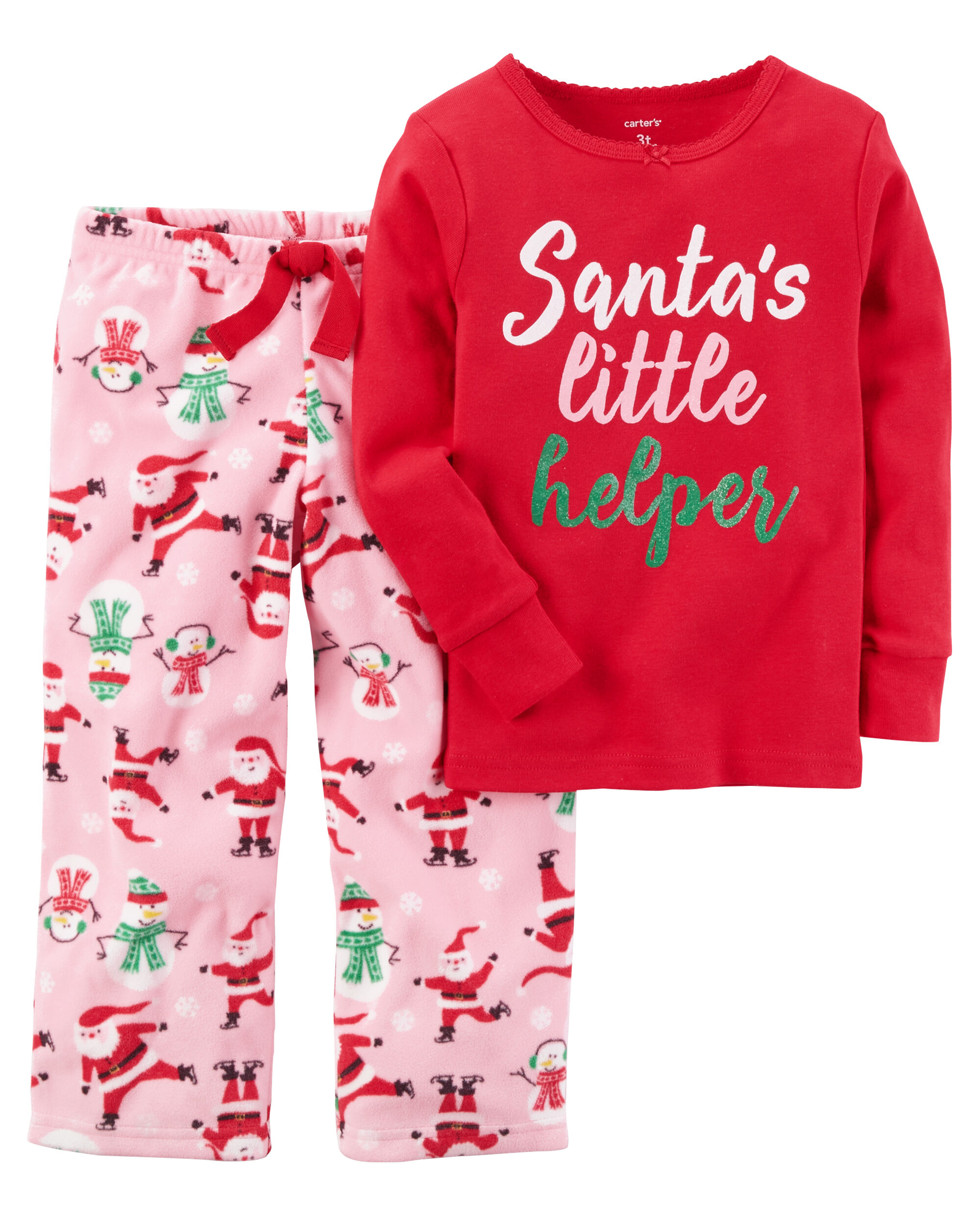 carters christmas fleece pajamas