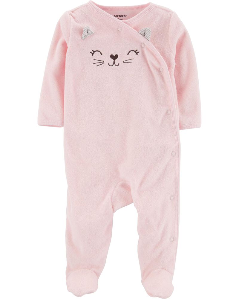 Cat Side Snap Terry Sleep Play Carters Com