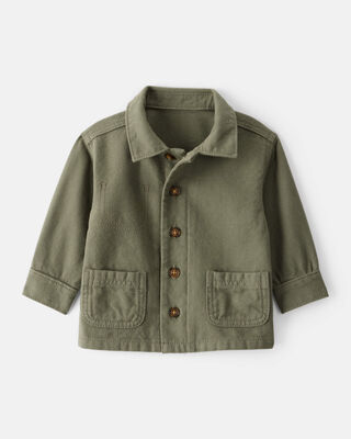 Product image 1 of Baby Boy Herringbone Long-Sleeve Fashion Jacket - Olive