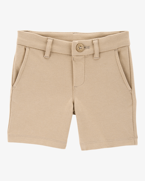 Toddler Ponte Knit Uniform Shorts - Khaki