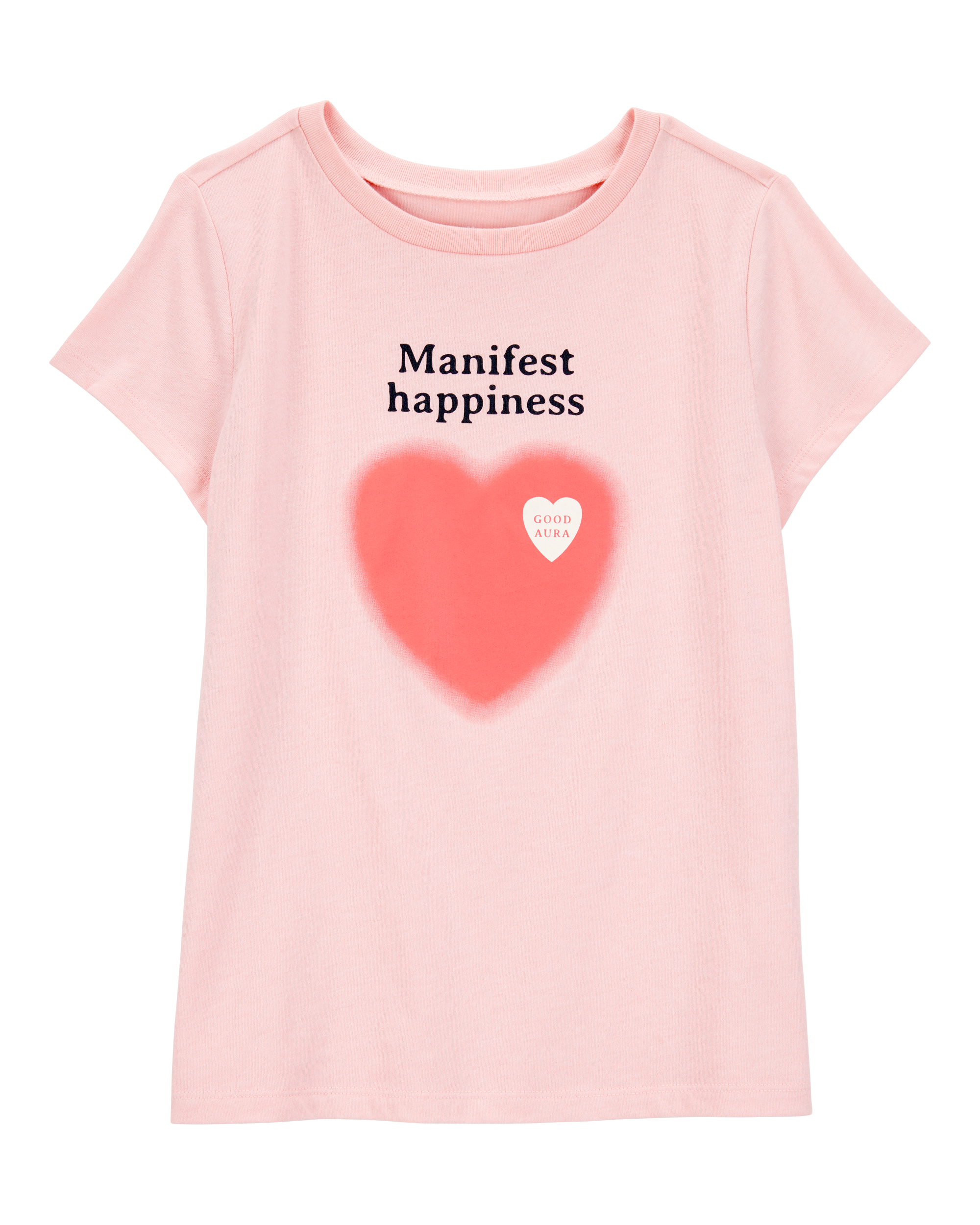 Kid Manifest Happiness Short-Sleeve Graphic Tee - Pink