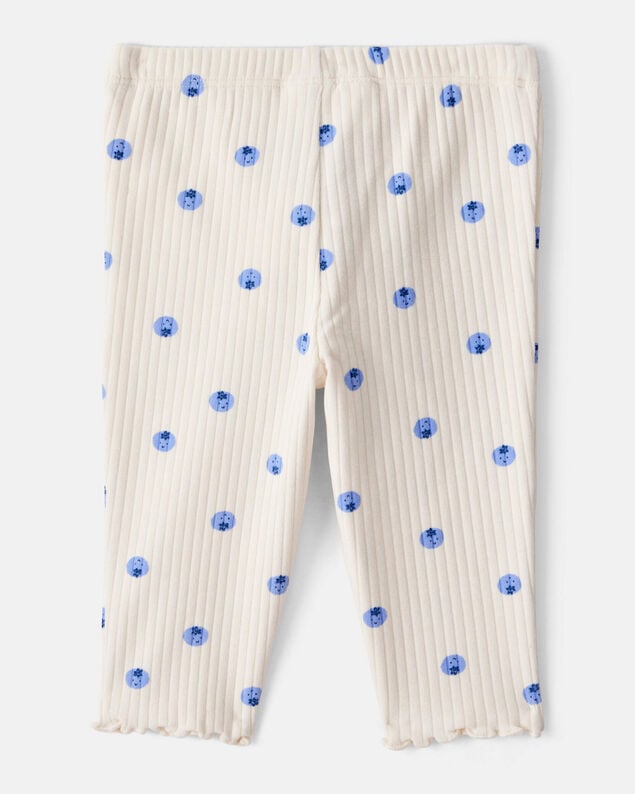 Product image 2 of Baby Girl Blueberry Print Cotton Pull-On Pants - Ivory