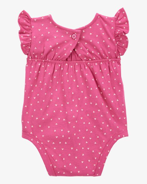 Product image 3 of Baby 2-Piece Heart Flutter-Sleeve Bodysuit Pant Set