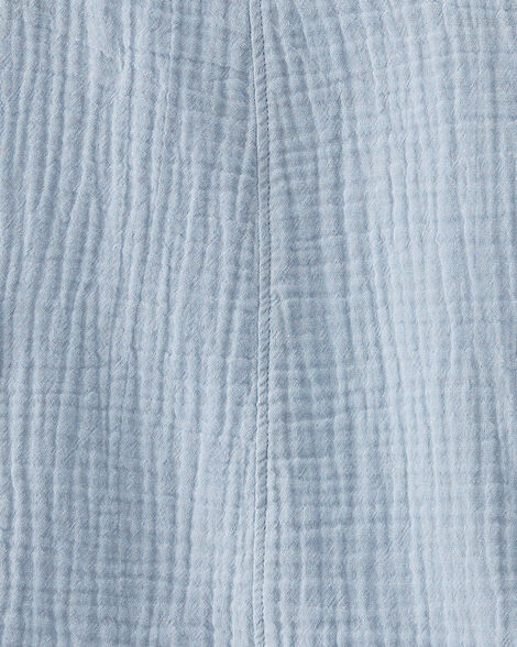  Product image 4 of Toddler Organic Cotton Gauze Shortalls in Seal Blue