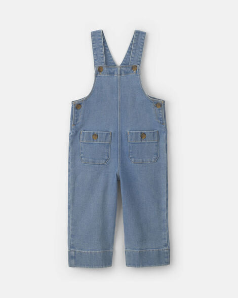 Toddler Girl Denim Overalls - Medium Wash