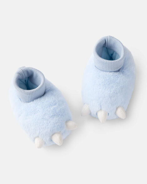 baby boy dinosaur slippers - blue
