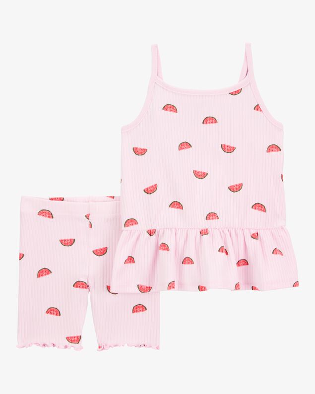 Product image 1 of Baby 2-Piece Watermelon Tank & Bike Short Set - Pink