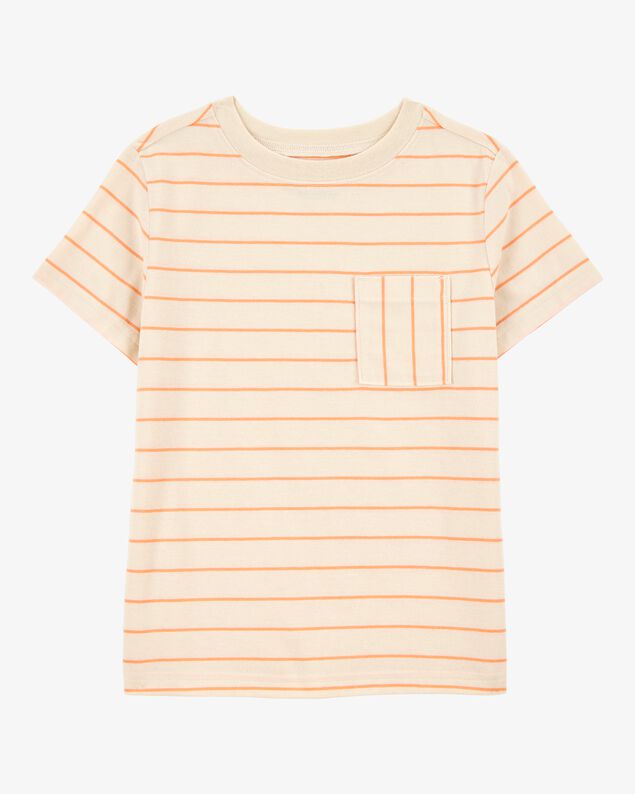 Product image 1 of Kid Striped Short-Sleeve Pocket Tee - Orange