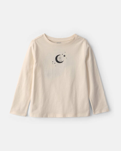 girls 'ghosted' halloween long-sleeve graphic tee - cream