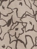 Khaki - Baby Floral 2-Way Waffle Knit Sleep & Play Pajamas, Selected