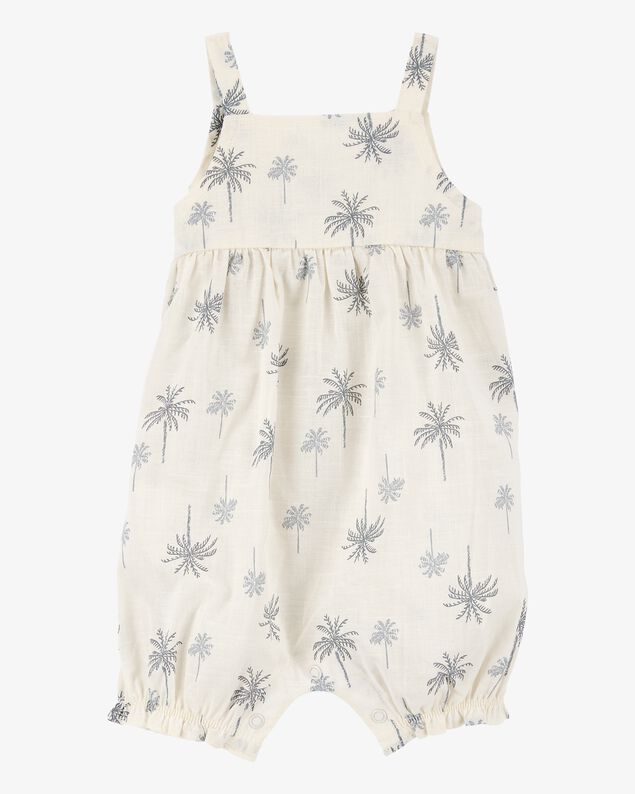 Product image 1 of Baby Girl Palm Tree Cotton Romper - Ivory