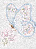 Grey - Toddler Butterfly Jersey Long-Sleeve Peplum Top - Grey, Selected