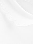 White - Toddler Scalloped Peter Pan Embroidered Top, Selected