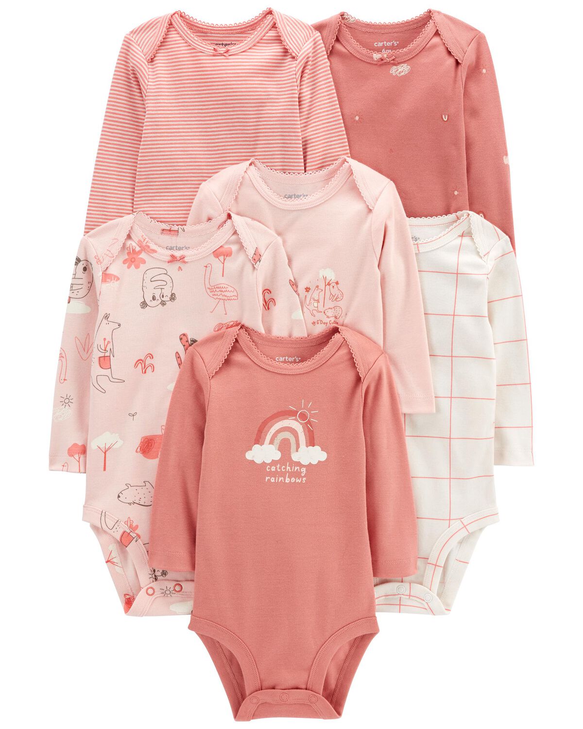 Baby 6Pack LongSleeve Bodysuits Carter's Carter's