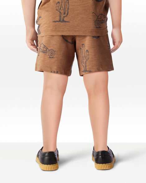 Product image 3 of Toddler Desert Print Pull-On Cotton Shorts - Brown
