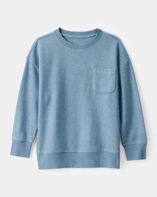 Boys French Terry Pullover Sweatshirt - Burgundy