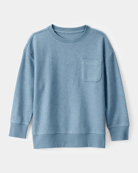 Boys French Terry Pullover Sweatshirt - Blue