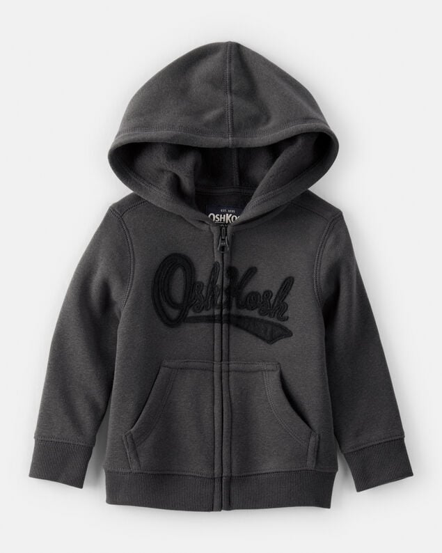Product image 1 of Toddler Boy OshKosh Fleece Logo Zip Jacket - Black