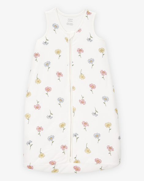 baby 2-way zip floral purelysoft wearable blanket - ivory