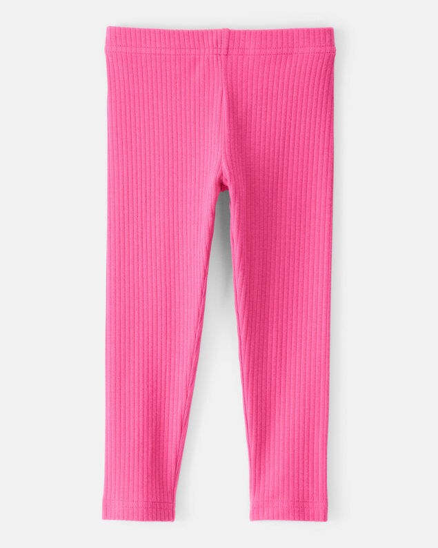 Product image 2 of Toddler Girl Cotton Solid Stretch Leggings - Pink