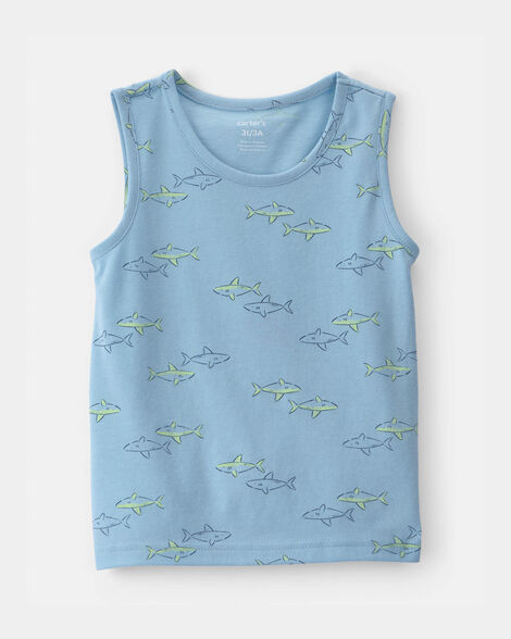 toddler shark tank top - blue