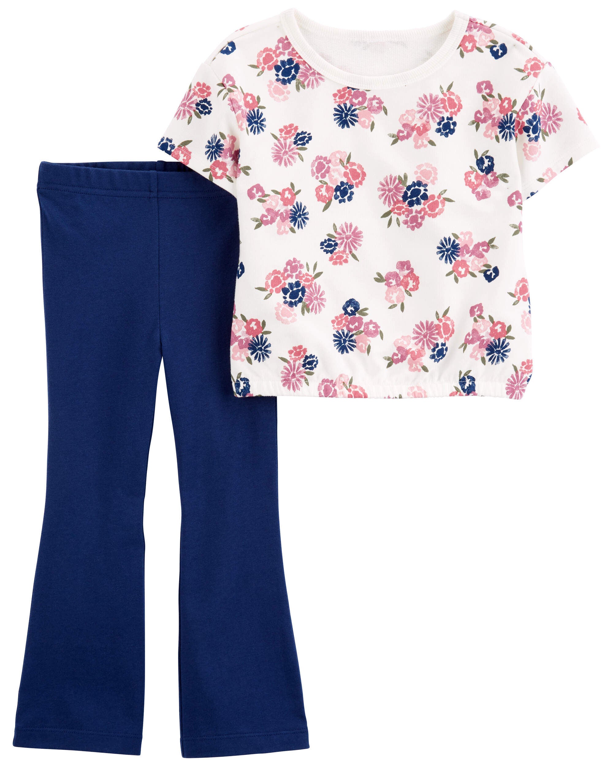 Baby 2 Piece Floral Jersey Tee Flare Legging Set