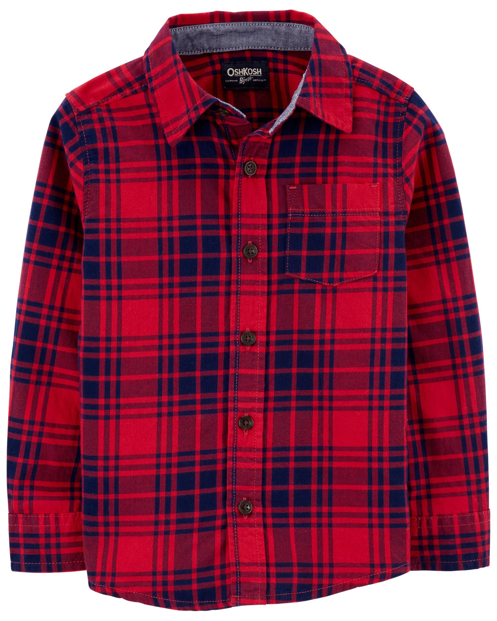 red plaid baby shirt