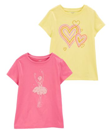 Kid 2-Pack Heart & Ballerina Graphic Tees