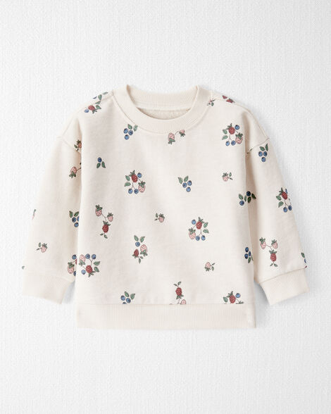Baby Organic Cotton French Terry Sweatshirt in Berry Blossom Print