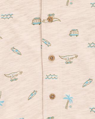 Product image 2 of Toddler Beach Print Knit Short-Sleeve Fashion Top - Khaki