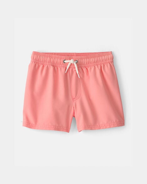 toddler boy swim trunks - coral
