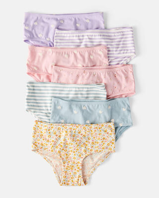 Product image 1 of Toddler Girl 7-Pack Heart Print Brief Underwear - Blue/Purple/Pink