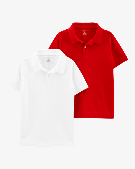 2-pack piqué polos