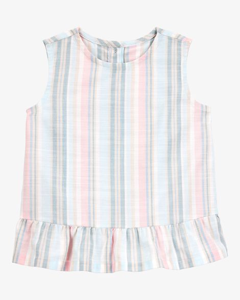  Product image 1 of Toddler Striped Sleeveless Linen Look-alike Fashion Top