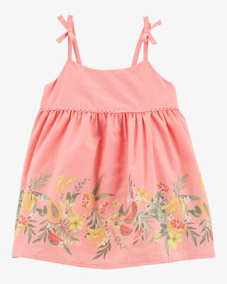 Product image 1 of Baby Poplin Floral Print Dress - Pink
