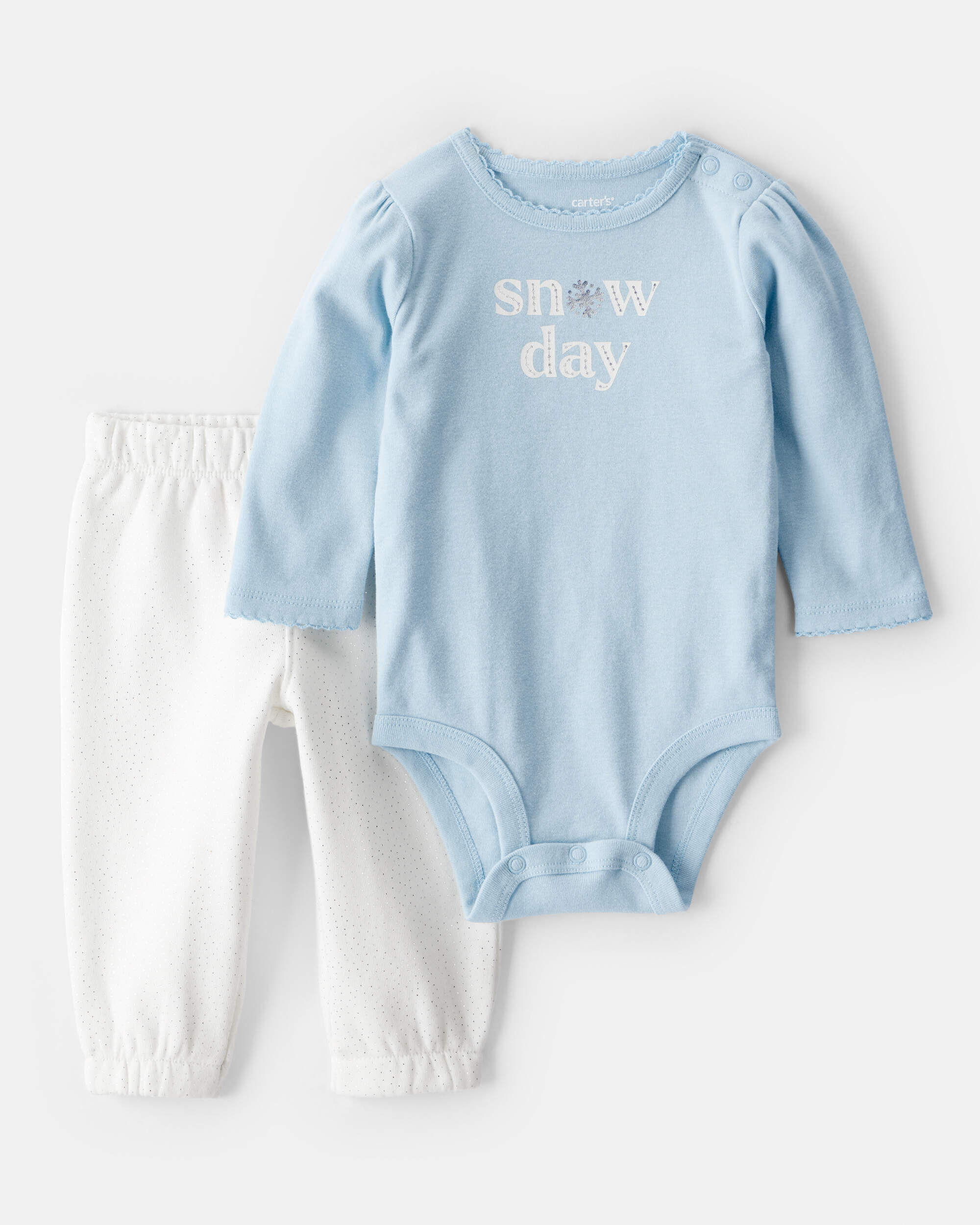 Baby Girl 2-Piece DayDream Fleece Snow Day Bodysuit & Pant
