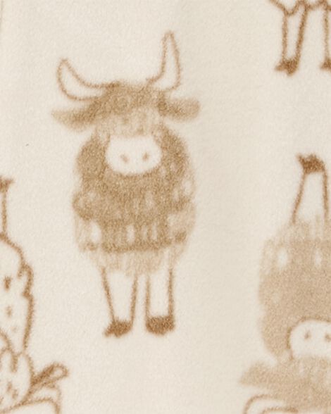  Product image 3 of Baby 1-Piece Cow Print Fleece Footie Pajamas