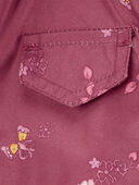 Burgundy - Baby Dragonfly Print Fleece-Lined Midweight Jacket, Selected