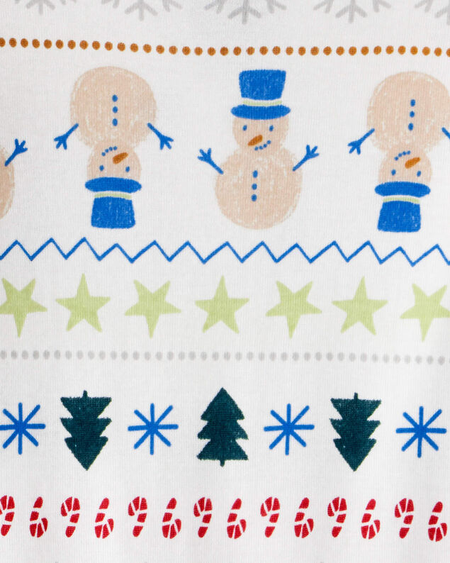 Product image 2 of Baby Snowman Fair Isle 100% Cotton Long-Sleeve Snug Fit 2-Piece Pajamas - White