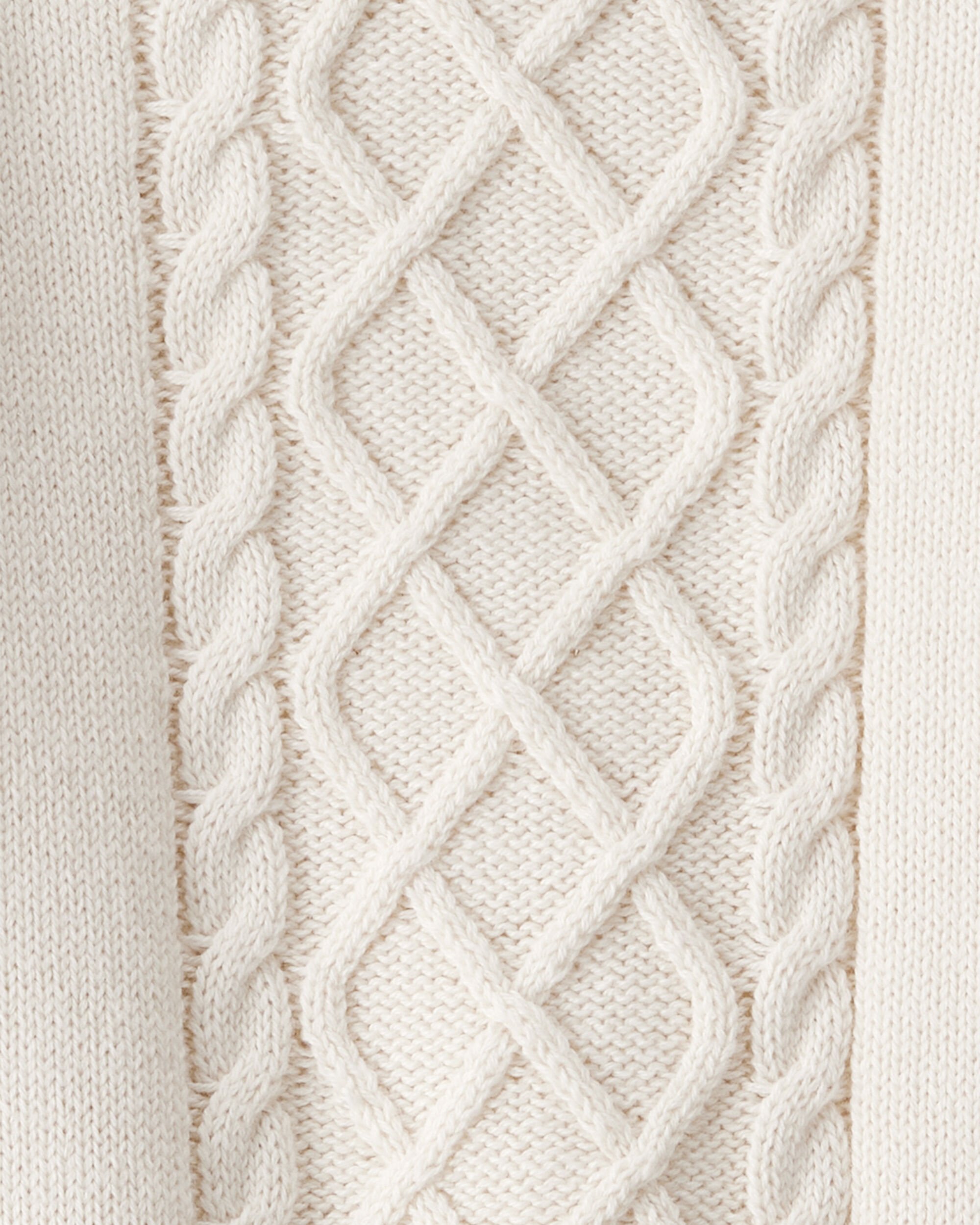 Baby Girl 3-Piece Cableknit Long-Sleeve Top & Skirt Set - Cream