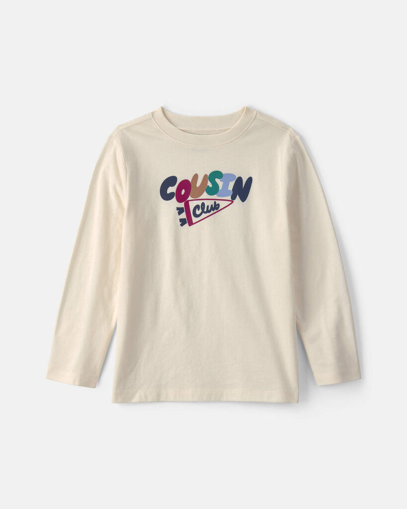 Carter's kids 'cousin club' long-sleeve graphic tee L Cream