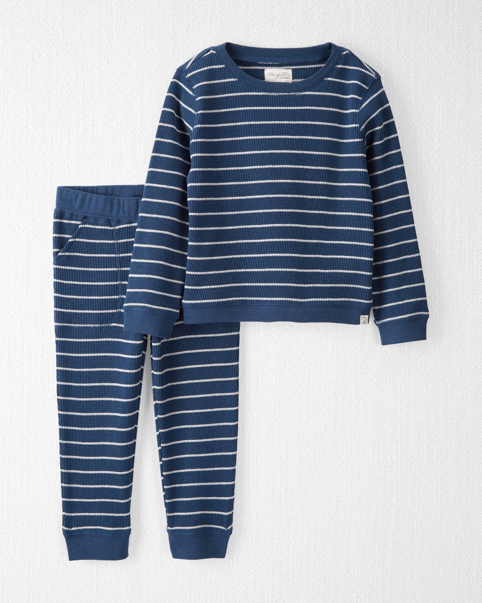 Toddler Waffle Knit Set Made With Organic Cotton in Stripes Little Planet Carter s