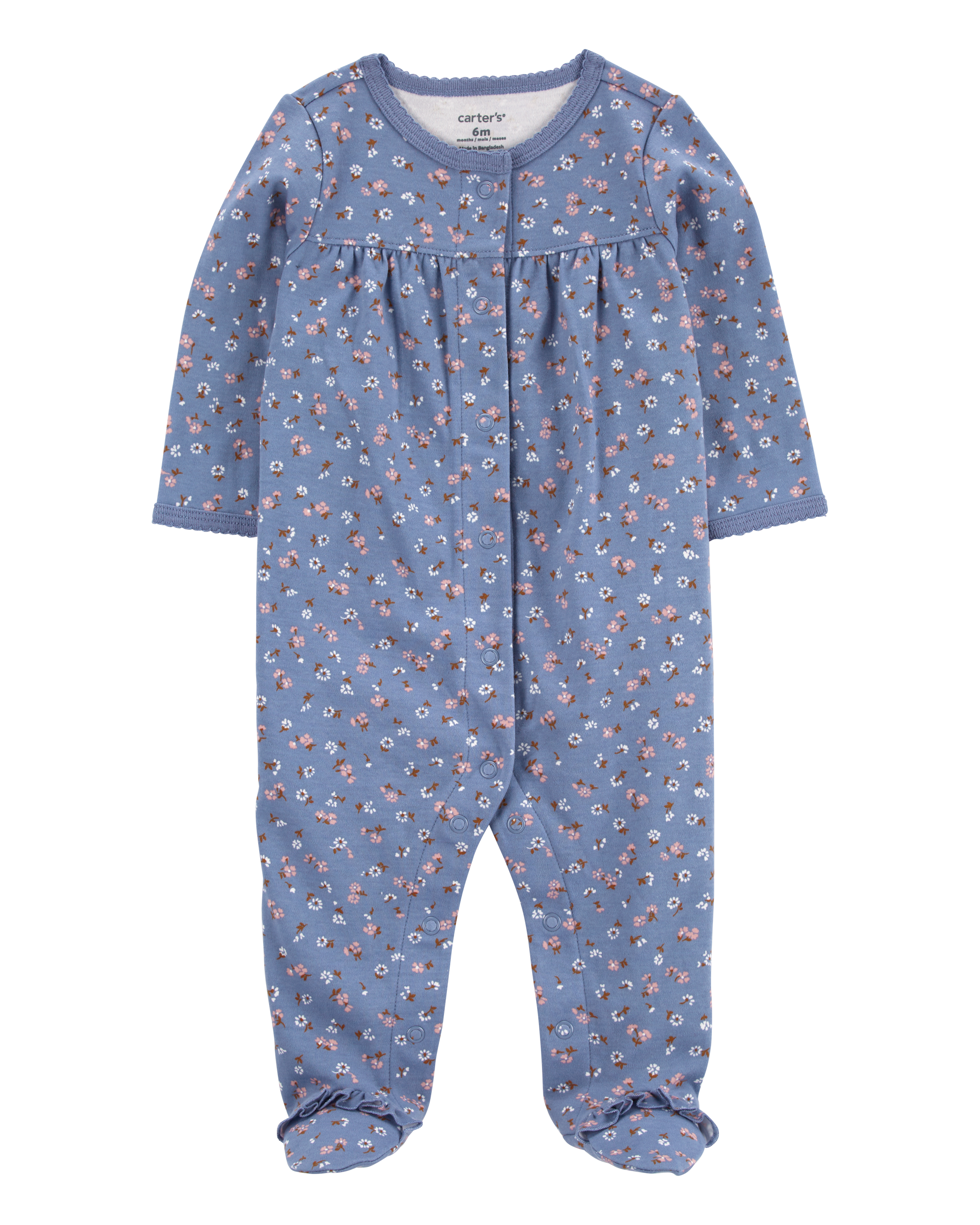 Baby Floral Snap-Up Cotton Sleep & Play Pajamas