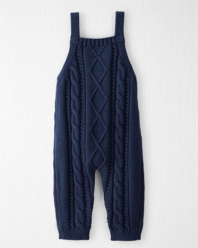 Product image 2 of Baby Organic Cotton Cable Knit Overalls
