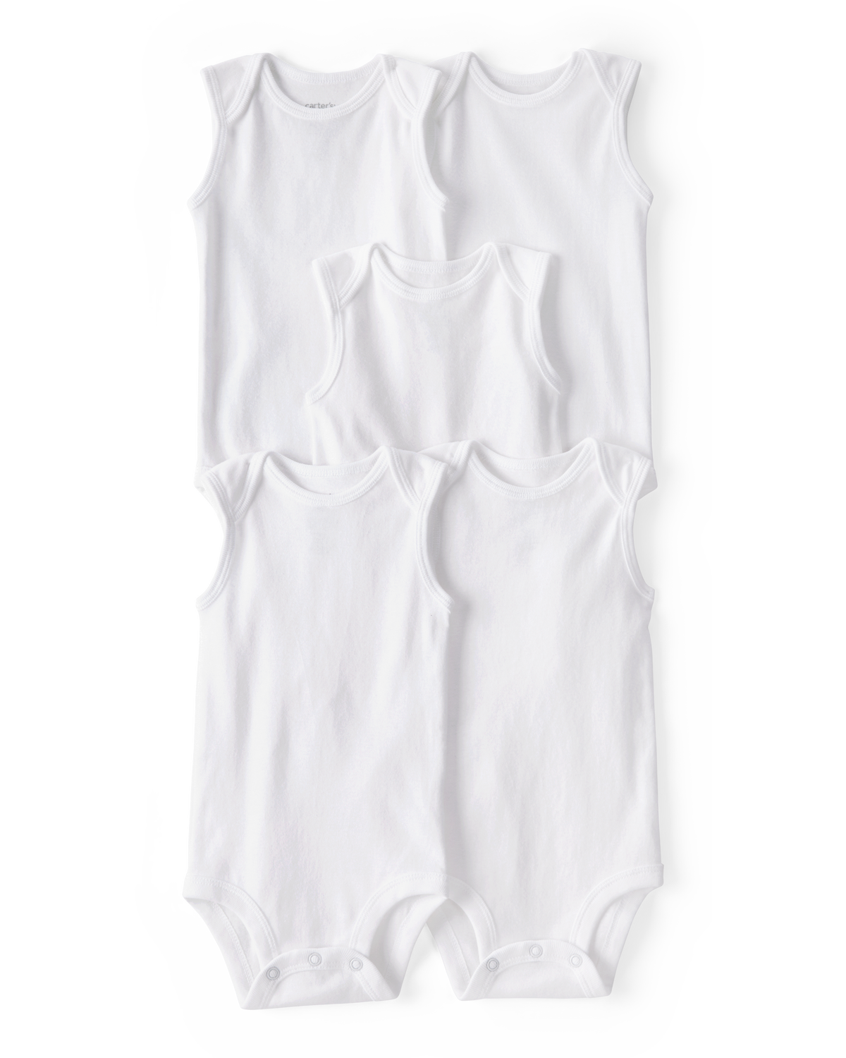 carter's Baby 5-Pack Sleeveless Bodysuits - White