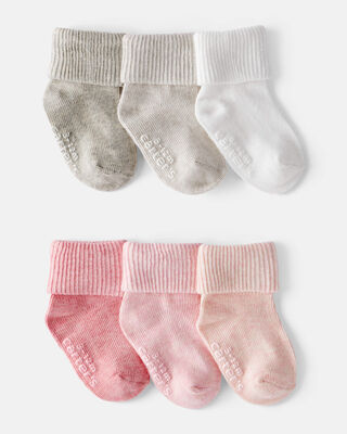 Product image 1 of Baby Girl 6-Pack Socks - White/Pink